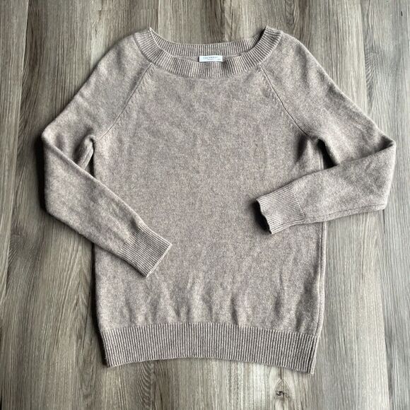 Equipment Femme Cashmere Wool Brown Swoop Neck Sweater Sz M Minimalist Old Money - Picture 1 of 6